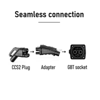 Adaptateur EV 250A, prise de charge rapide DC, adaptateur CCS2 vers GBT, véhicule électrique pour voiture chinoise, connecteur de chargeur EV DC portable