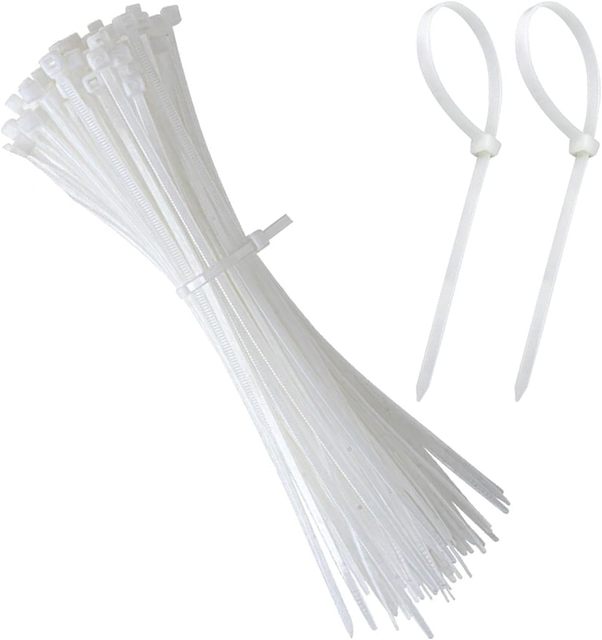 ELEHK White / Black Self-Locking Nylon 66 Cable Ties Eco-Friendly Zip Tie