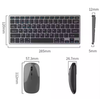 Combinaison souris et clavier double mode à personnalisation rapide de petite quantité BT 2.4Ghz charge sans fil ensemble clavier et souris de bureau silencieux