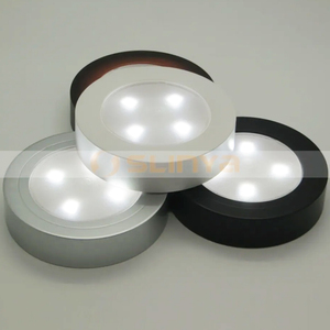 Mini Round 4 LED <strong>Push</strong> Touch Tap Camping Tent <strong>Light</strong> Car Night Lamp Battery Powered Night <strong>Light</strong> - Product Image 1