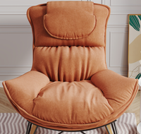 Fauteuil à bascule inclinable moderne, chaise longue de nurserie, fauteuil d'allaitement confortable en tissu et métal pour salon, balcon, hôtel