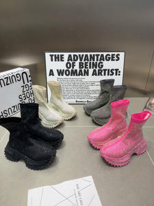 Botines de Plataforma con Suela Gruesa y Pedrería Brillante para Mujer, Modelo 2026, Zapatos Casuales de Moda - Product Image 6