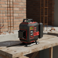 Nouveau kit niveau laser et récepteur avec batterie au lithium rechargeable et mallette de transport pour travaux de nivellement extérieur sur chantier