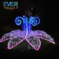 Nouvelle lumière 3d led géante en Fiber optique à motif de fleur de pissenlit