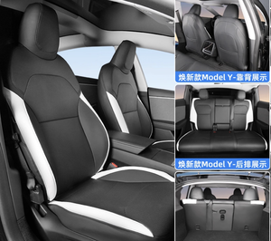 Fundas de Asiento de Cuero Napa de Lujo para Tesla Model 3/Y, Ajuste Personalizado, Juego Completo para Todas las Estaciones, para el <span class=keywords><strong>Interior</strong></span> del Vehículo, para Uso Comercial 2025 2026 - Product Image 3