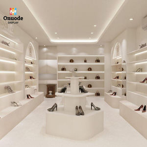 Fashion Women <b>Shoe</b> Display <b>Rack</b> | Modern <b>Wall</b>-Mounted <b>Shoe</b> Cabinet Ladies Footwear Island Stand Eco-Friendly Heavy Duty Custom - Product Image 1