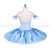 Belle robe de spectacle de danse adulte classique personnalisée tutu de ballet professionnel à 12 couches bleu ciel pour filles