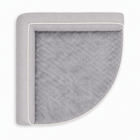 Lit d'angle pour chien en forme de L, housse en velours rose, mousse haute densité, rembourrage en coton PP, coussin amovible et lavable