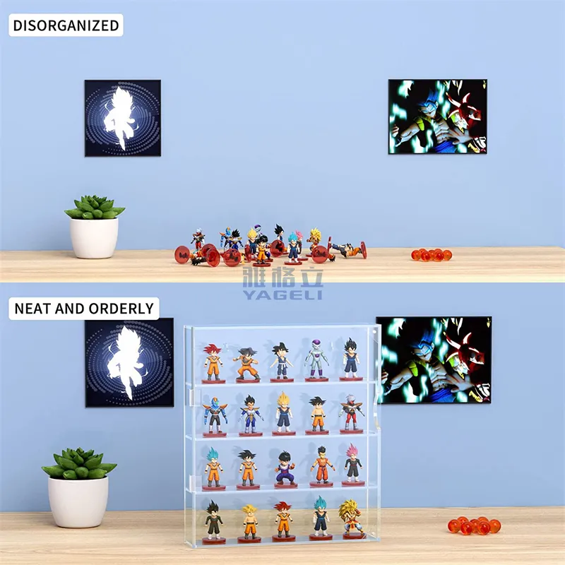 Mini figurines de comptoir mural, jouets d'action, bricolage, transparent, en acrylique, vitrine pour enfants à vendre