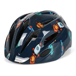 Capacete de bicicleta para crianças, capacete ajustável para patinação e patinação, padrão de desenho animado, ideal para crianças, em oferta