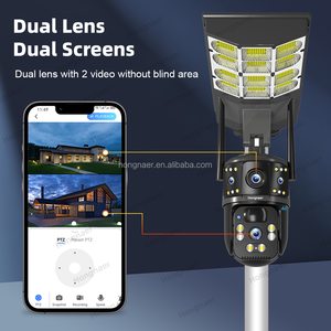 Hongnaer 4MP inalámbrico 4G lente Dual Solar Surveil PTZ Cámara V380 Pro seguridad al aire libre 4G tarjeta Sim CCTV cámara de luz de calle Solar - Product Image 6