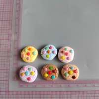 Cabochons en résine 21 mm, motif mini-biscuit aux pépites de chocolat Kawaii, à dos plat, breloques pour slime et accessoires pour loisirs créatifs DIY