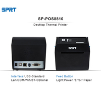 Impresora térmica POS de escritorio USB + LAN de 80mm para papel térmico de recibo de pago de facturas