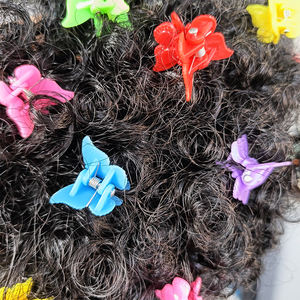 Fujia deux pièces en un paquet marley cheveux crépus chignons <span class=keywords><strong>afro</strong></span> bouffée avec élastique et pinces à fleurs pour fille enfants - Product Image 3