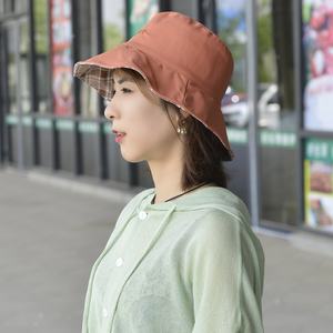 Double-Sided Korean Style Internet Celebrity Unisex Fisherman <b>Hat</b> <b>Summer</b> Casual Outdoor Large Brim Solid Color 3D Embroidery <b>Hat</b> - Product Image 4
