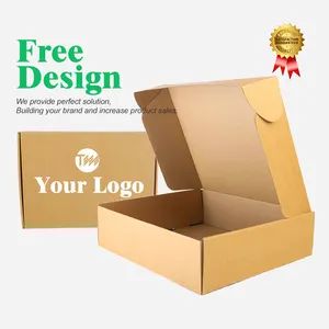 Custom Your Logo Printed Flat Pack Paper Packaging Boxes Corrugated Die Cut Folding Kraft Mailer Shipping Mailing Box