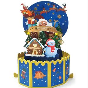 Kişiselleştirilmiş Pop up kuzey kutup işareti kart 3D noel özelleştirilebilir toplu - Product Image 2