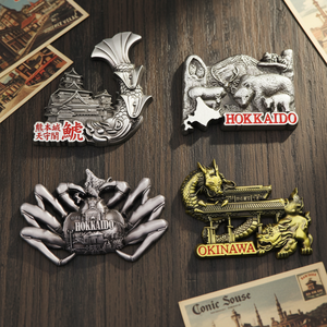Vente en gros d'aimants de réfrigérateur 3D en métal, souvenirs de la ville d'<span class=keywords><strong>Okinawa</strong></span> au <span class=keywords><strong>Japon</strong></span>, en alliage de zinc, personnalisés - Product Image 1