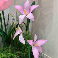 Grande Composition Florale Artificielle de Tulipes Roses Faite à la Main pour Décoration Intérieure, Idéale pour Mariages et Centres Commerciaux