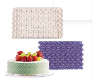 Une variété de jante de gâteau fondant bricolage écailles de poisson perle treillis gâteau décoration jante moule en silicone - Product Image 4
