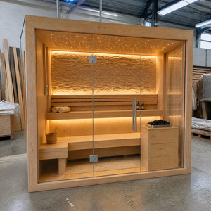 Sauna de Vapor Profesional para 4-5 Personas, Tradicional, de Madera de Hemlock, con Estufa Finlandesa, Calefacción con Piedras, Sauna de Vapor Seco para el Hogar - Product Image 4