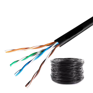 Cat5e Cat6 Cat6A kabel Lan luar ruangan Pasangan memutar UTP STP FTP kucing 6 6A 23AWG 0.56mm BC CCA 1000ft kabel tahan air - Product Image 2