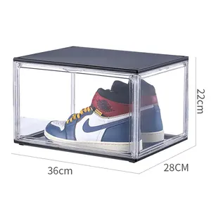 Custom production acrylic transparent shoe box Stackable sneaker box storage