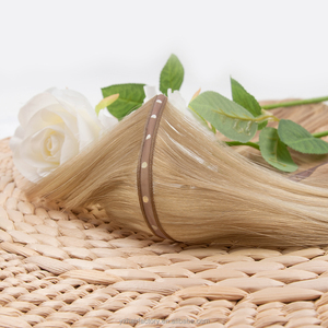 Extensions de cheveux humains russes Remy de haute qualité, 100 % vierges, lisses, avec trame invisible, double épaisseur aux pointes, pour toutes les couleurs - Product Image 6