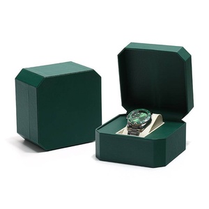Luxury Custom logo PU Leather Watch Box Wholesale Personalized Velvet Lining Watch Packaging with <b>Pillow</b> for Watch Display - Product Image 2
