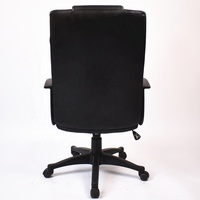 Fauteuil de direction confortable de luxe pour ordinateur PC Fauteuil de visiteur de bureau en cuir synthétique noir à dossier haut