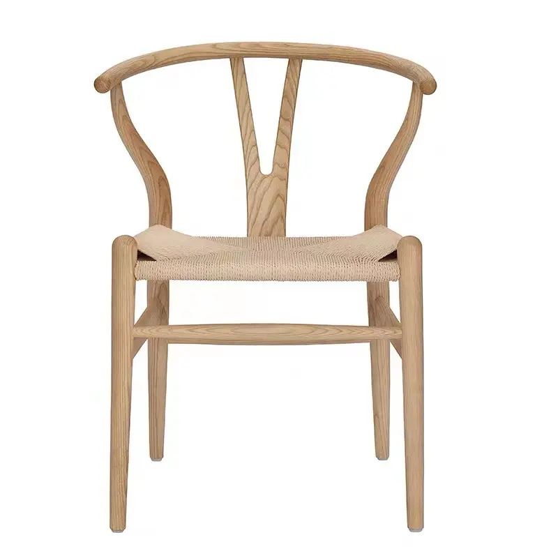 Fornitore di sedie sedia in legno di frassino Hans Wegner/danese/fabbrica professionale Y-Chair Solid Dinning Room Chairs Wishbone chair