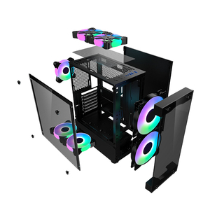 Bảng Điều Khiển Phía Trước Máy Tính Để Bàn <span class=keywords><strong>Atx</strong></span> Bằng Nhựa Có Bộ Làm Mát Nguồn Vỏ Máy Tính Matx Chơi Game RGB Sang Trọng - Product Image 5