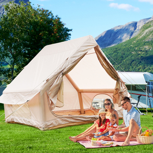 OE HOME Inflatable Foldable Glamping Tent with Pump 4-6 Persons 4-Season Water Resistant Oxford Fabric 12 <b>Mesh</b> <b>Window</b> - Product Image 1