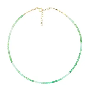 Unique Tiny Faceted Chrysoprase Beads Choker Necklace For Girl Gifts