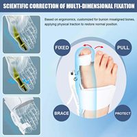 Attelle Correctrice d'Hallux Valgus pour Femmes et Hommes, Réglable, Respirante, Soutien Nocturne pour l'Élimination du Hallux Valgus, Noire