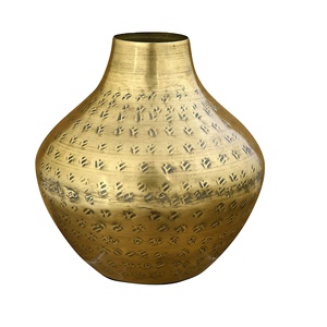 High Quality Traditional Style Table Top Centerpiece Metal <b>Vase</b> Look Elegant Antique <b>Gold</b> Finished with Aluminum Flower <b>Vase</b> - Product Image 1