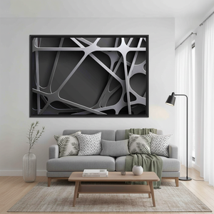 Abstract Metallic Lines Canvas Print: Modern, Sleek Wall Decor,<b>BLACK</b> <b>FRAMED</b> CANVAS - Product Image 3