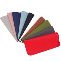 Étui de protection pour lunettes et lunettes de soleil en cuir PU souple, motif uni, rectangulaire, unisexe, 12 pouces et plus