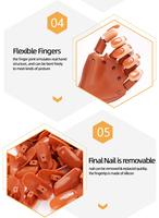 Mikianna — main d'entrainement en manucure, outil Flexible, avec 100 pièces de faux-ongles artificiels, pour formation au Nail Art