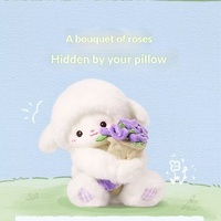 Peluche Courte en Forme de Mouton Magnétique Rose, Bouquet Créatif, Cadeau pour Couple, Remplissage Coton PP, 11-30cm - Vente Flash