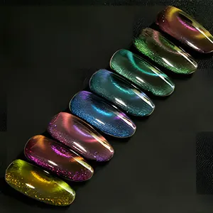 Wholesale Aurora 3D Chameleon Magnetic Pigment Cat Eye Chrome Nail Powder Uv Gel Nail Polish Powder