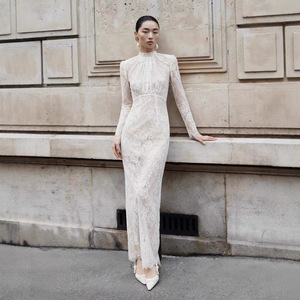 Long Fitted Lace Dresses - 2025 Elegant Slim Fit Floor-Length