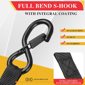 <span class=keywords><strong>Sangle</strong></span> automatique 25 mm 1500 Lbs à rétraction automatique pour moto, sangles à cliquet auto-rétractables avec crochet en S - Product Image 4