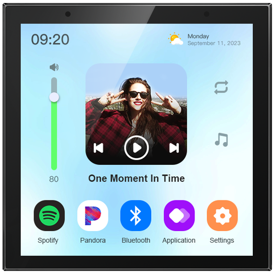 2026 4 Channels 4 Inch 4*20w Background Music Host Touch Screen Amplifier Wall Mount Blue Tooth Speaker Volume Control IPS · image 6