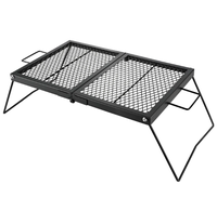 Grille de camping pliable robuste, grille de barbecue portable, maille en acier robuste, équipement compact pour foyer de camping