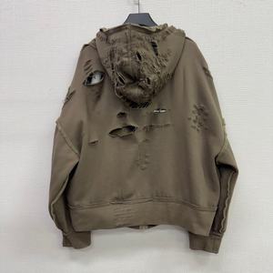 Sudadera con Capucha de Diseño Personalizado, Impresa, Transpirable, Ecológica, de Algodón Grueso y Pesado, Estilo Vintage, Lavado Ácido, Desgastada, Decolorada por el Sol, con Cierre - Product Image 2