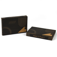 Boîte d'expédition en carton noir rigide personnalisée avec logo imprimé pour cartes de visite et cartes postales