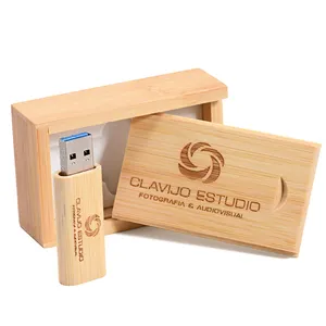 Regali promozionali U disco usb in legno chiavetta Usb 3.0 con scatola di bambù Memoria usb Pen drive 16Gb 32G 64Gb 8Gb pendrive u Disk