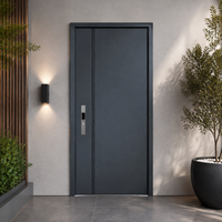 Porte d'entrée en acier de conception luxueuse, porte de sécurité asymétrique, porte principale coupe-feu pour maison et villa