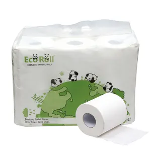 jaringan kantor kertas toilet Suppliers-Bubur Bambu Kertas Toilet Tisu Putih, Kertas Tisu 3 Lapisan Gaya Perjalanan Alami Pelindung Kantor Tisu Toilet